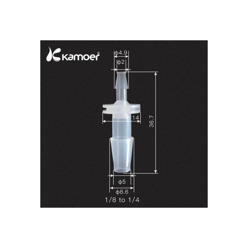 KAMOER tube connector 1/8'-1/4' 3,2 mm vers 6,3 mm
