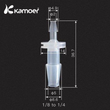 KAMOER tube connector 1/8'-1/4' 3,2 mm vers 6,3 mm