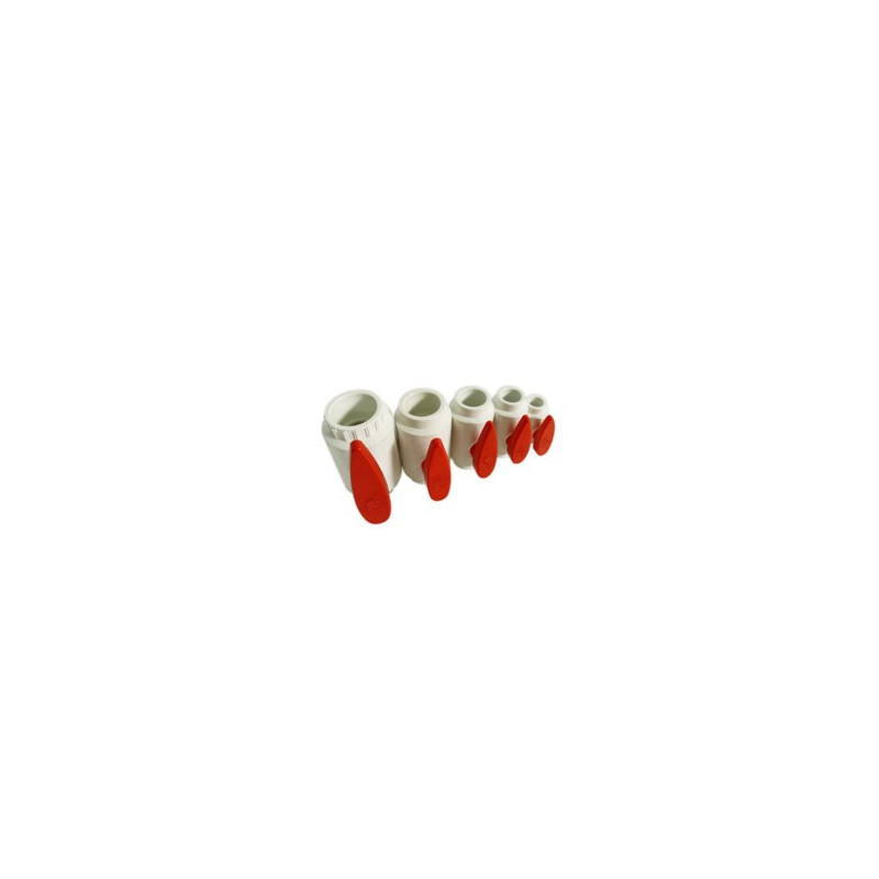 Vanne à bille PVC Blanche et rouge 20mm