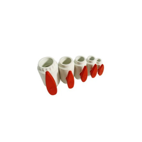 Vanne à bille PVC Blanche et rouge 32mm