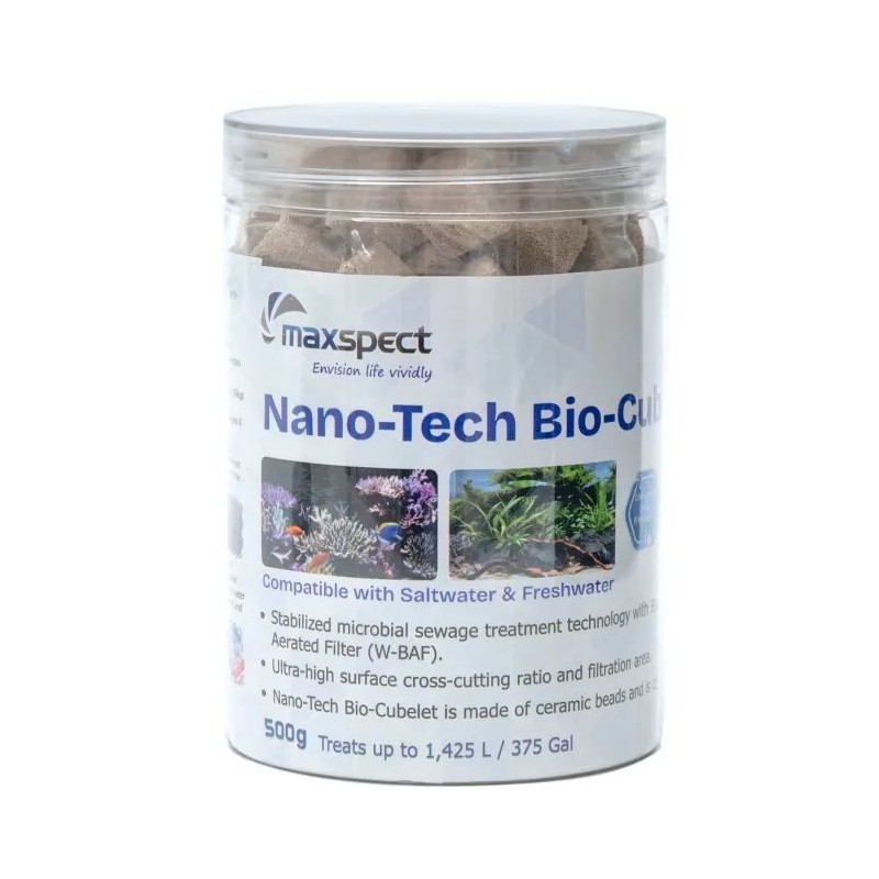 MAXSPECT Nano-Tech Bio-cube 500g – Média filtrant | Créati'Récif